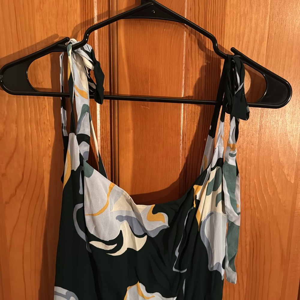 Reformation Black Floral Tie-Shoulder Midi Dress - Picture 5 of 10